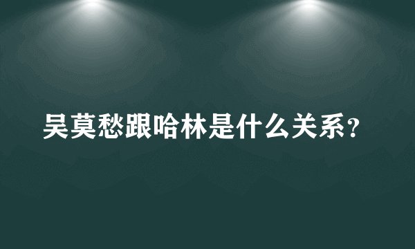 吴莫愁跟哈林是什么关系？