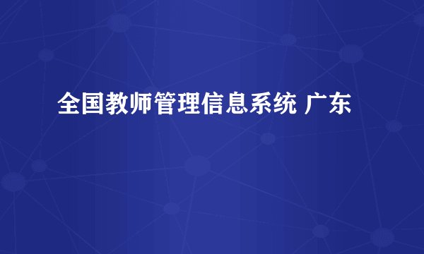 全国教师管理信息系统 广东