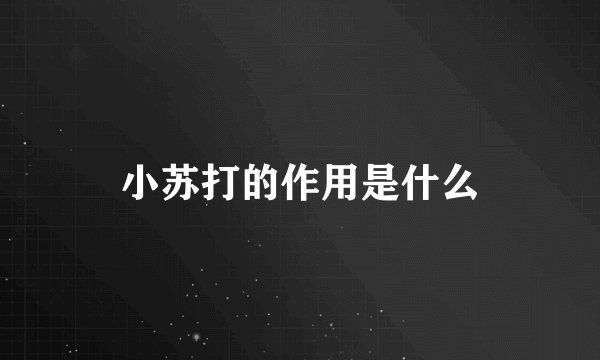 小苏打的作用是什么