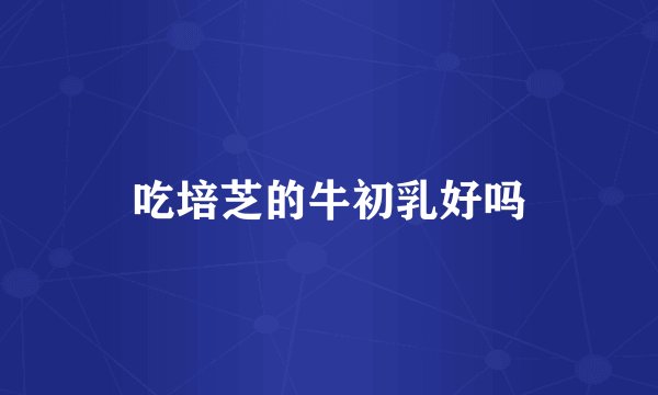 吃培芝的牛初乳好吗