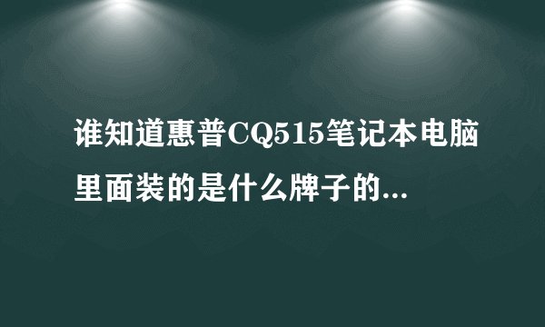 谁知道惠普CQ515笔记本电脑里面装的是什么牌子的存储空间