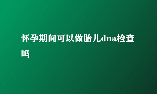 怀孕期间可以做胎儿dna检查吗