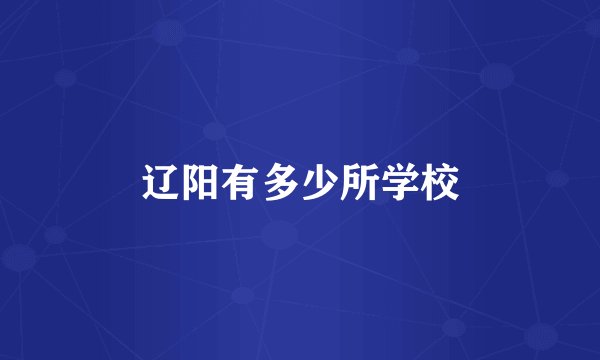 辽阳有多少所学校