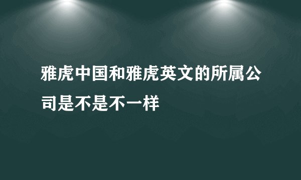 雅虎中国和雅虎英文的所属公司是不是不一样