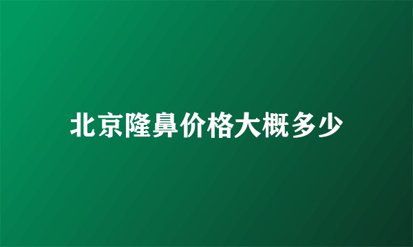 北京隆鼻价格大概多少