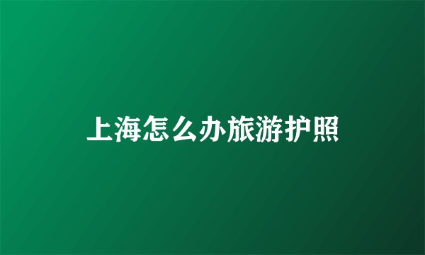 上海怎么办旅游护照