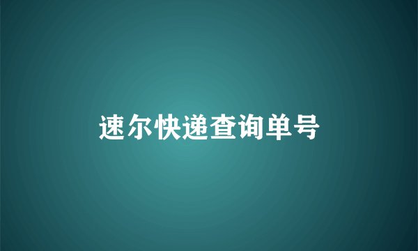 速尔快递查询单号