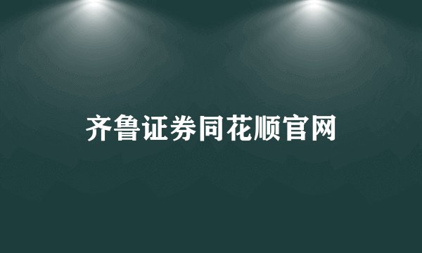 齐鲁证券同花顺官网