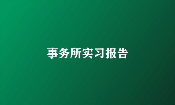 事务所实习报告