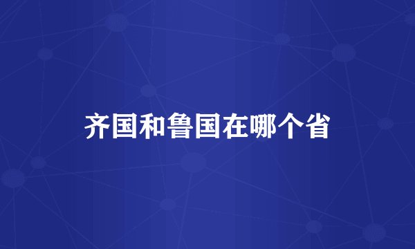 齐国和鲁国在哪个省