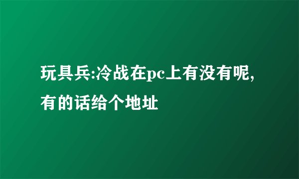 玩具兵:冷战在pc上有没有呢,有的话给个地址