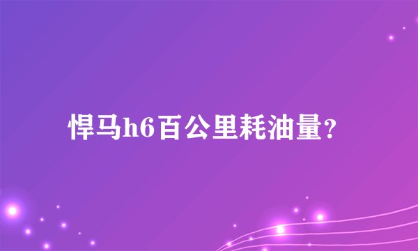 悍马h6百公里耗油量？
