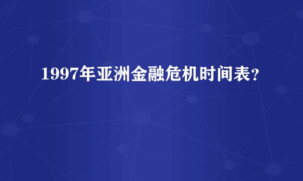 1997年亚洲金融危机时间表？