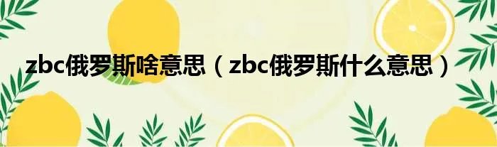 zbc俄罗斯啥意思（zbc俄罗斯什么意思）