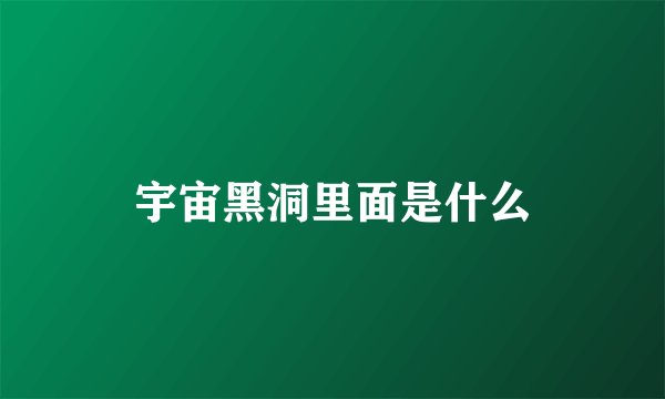 宇宙黑洞里面是什么