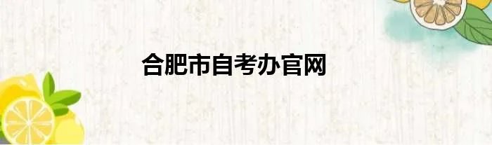 合肥市自考办官网