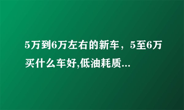 5万到6万左右的新车，5至6万买什么车好,低油耗质量好的推荐