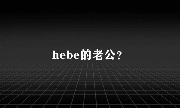 hebe的老公？