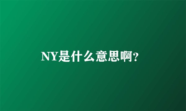 NY是什么意思啊？