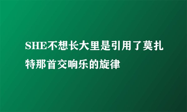 SHE不想长大里是引用了莫扎特那首交响乐的旋律