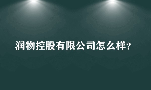润物控股有限公司怎么样？