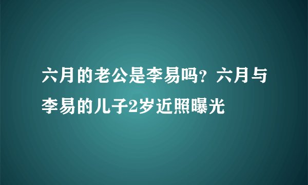 六月的老公是李易吗？六月与李易的儿子2岁近照曝光