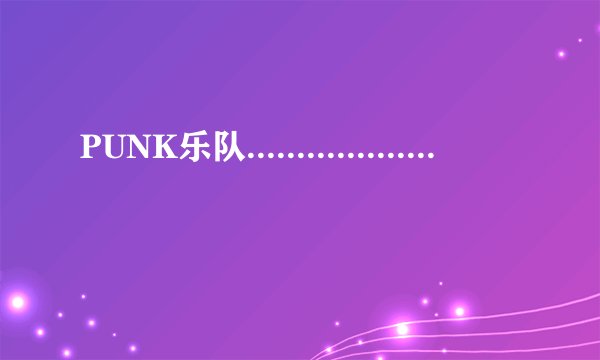 PUNK乐队...................