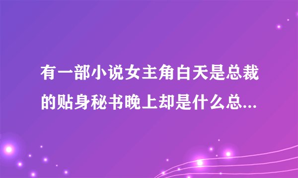 有一部小说女主角白天是总裁的贴身秘书晚上却是什么总之就是女主有两个身份？