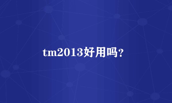 tm2013好用吗？