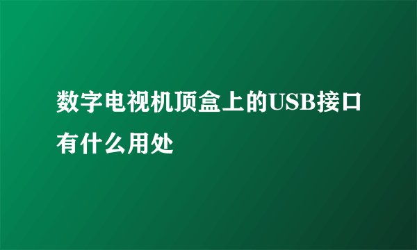 数字电视机顶盒上的USB接口有什么用处