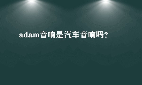 adam音响是汽车音响吗？