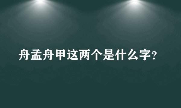 舟孟舟甲这两个是什么字？