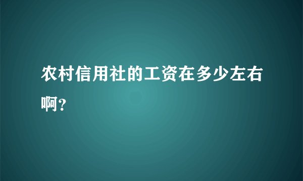农村信用社的工资在多少左右啊？