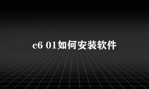 c6 01如何安装软件