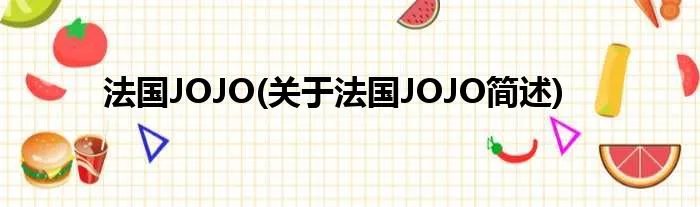 法国JOJO(关于法国JOJO简述)