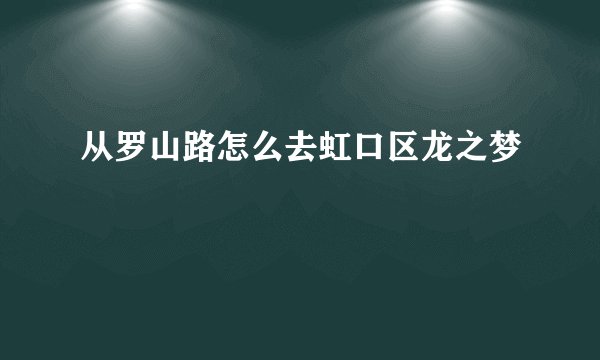 从罗山路怎么去虹口区龙之梦