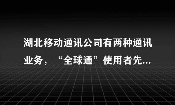 湖北移动通讯公司有两种通讯业务，“全球通”使用者先缴50元月租费，然后每通话1分钟，再付话费0.4元，“快捷通”不缴月租费，每通话1分钟，付话费0.6元。问：（1）你认为一个月通话多少分钟，两种移动通讯费相同？（2）某人估计一个月内通话300分钟，应选择哪种移动通讯更合算些？（3）你认为在什么情况下选用“全球通”较为合算？