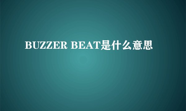 BUZZER BEAT是什么意思