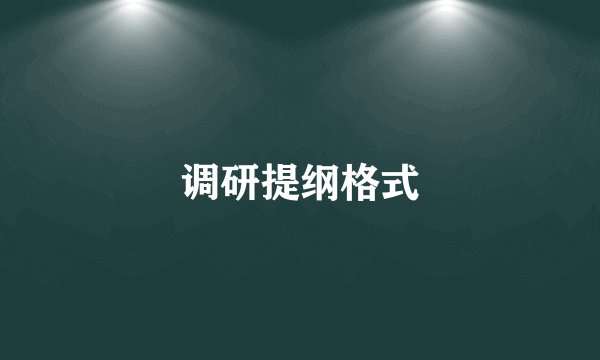 调研提纲格式