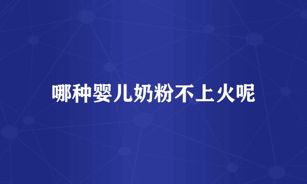 哪种婴儿奶粉不上火呢