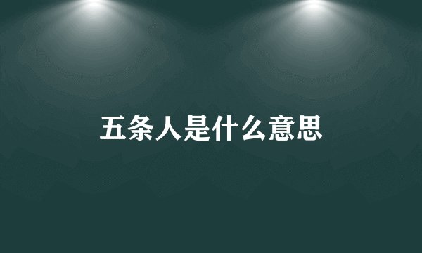 五条人是什么意思