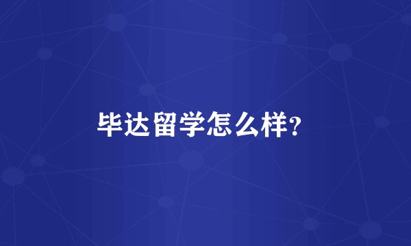 毕达留学怎么样？