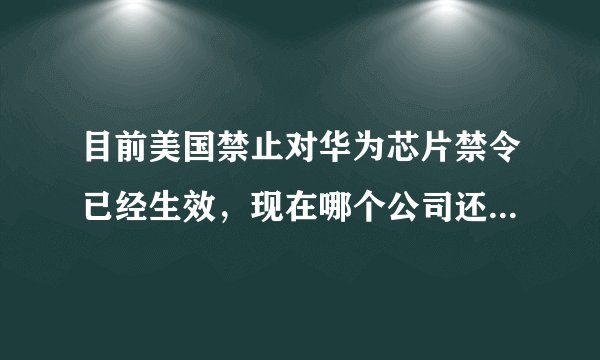 目前美国禁止对华为芯片禁令已经生效，现在哪个公司还可以为华为生产芯片呢？