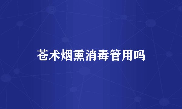 苍术烟熏消毒管用吗