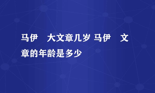 马伊琍大文章几岁 马伊琍文章的年龄是多少