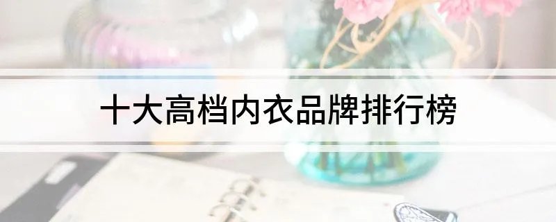 十大高档内衣品牌排行榜