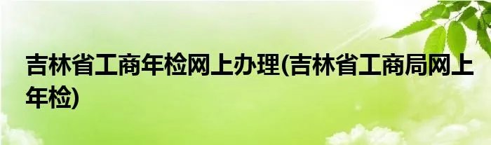 吉林省工商年检网上办理(吉林省工商局网上年检)