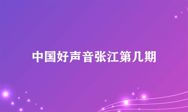 中国好声音张江第几期