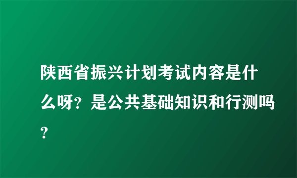 陕西省振兴计划考试内容是什么呀？是公共基础知识和行测吗？