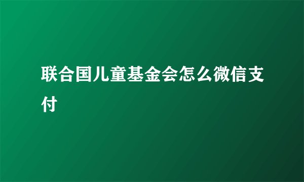 联合国儿童基金会怎么微信支付